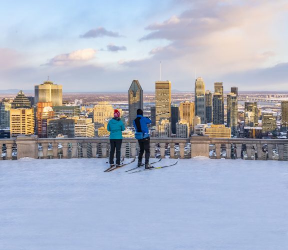 Cross-country skiing, winter, mont royal, Montreal