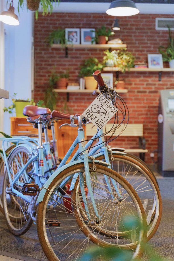 Bicycles for rent at the reception
