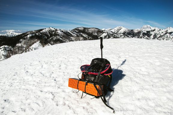 Hiking bag, mountain, snow