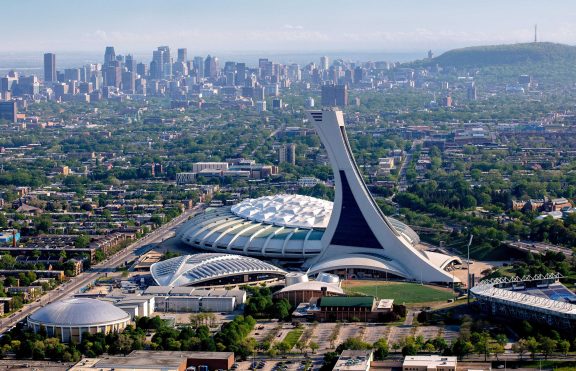 Aerial view of the Olympic Stadium in Montreal