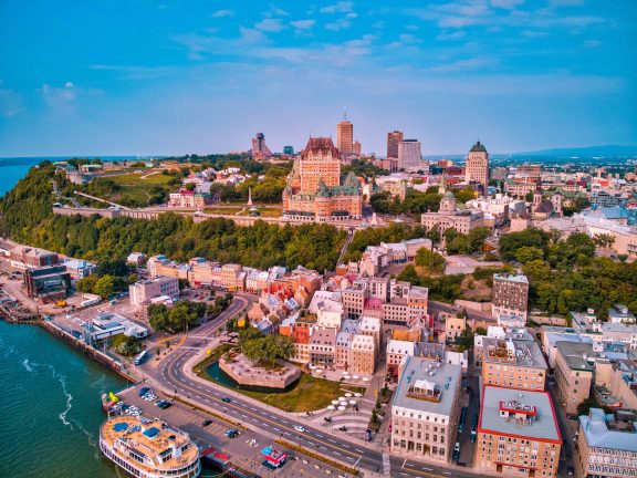 Aerial view of the Château Frontenac