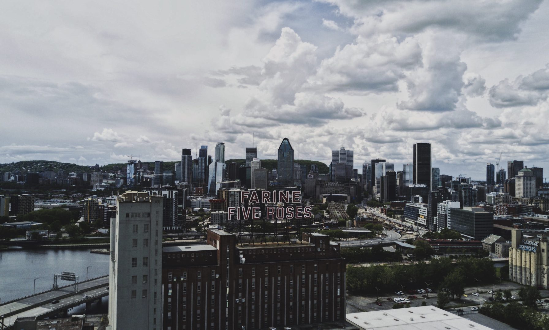 View of Montreal and Farine Five Roses