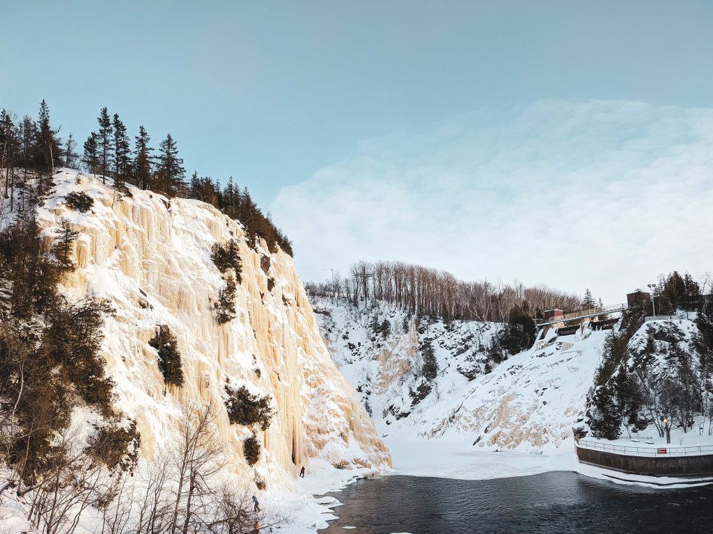 Frozen waterfall in Rivière-du-Loup