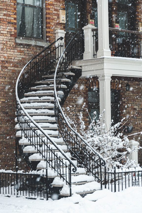 Stairs in Montréal during winter