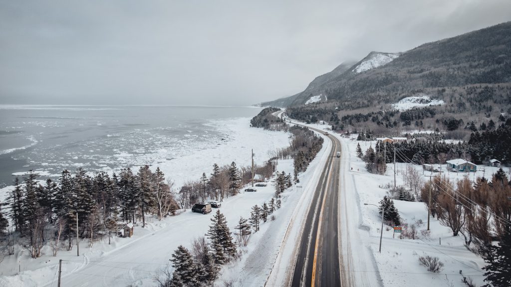 Arial view of the SeaShack during winter