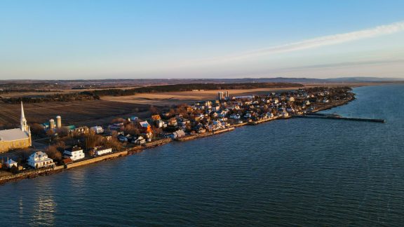 Vue aérienne du village de Kamouraska