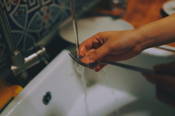 A fork in the sink