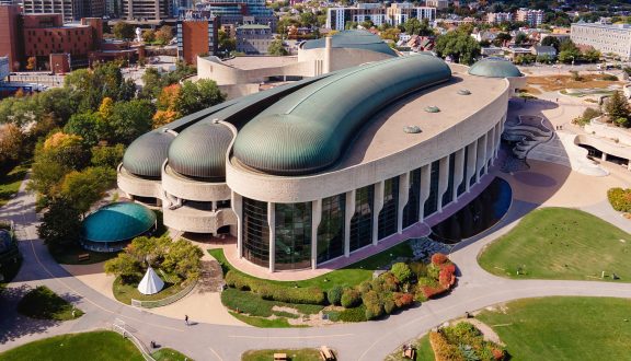 Aerial view from the Canadian Museum of History in Gatineau