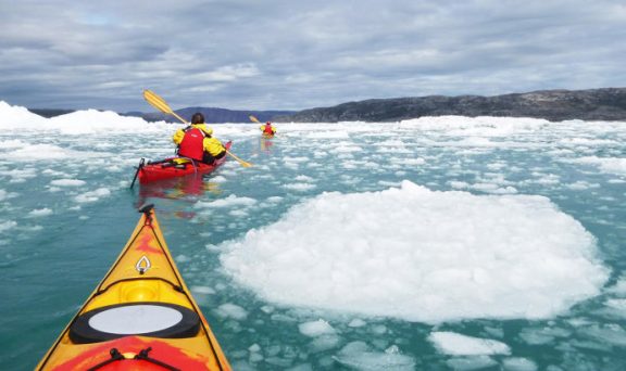 Du kayak de mer en hiver